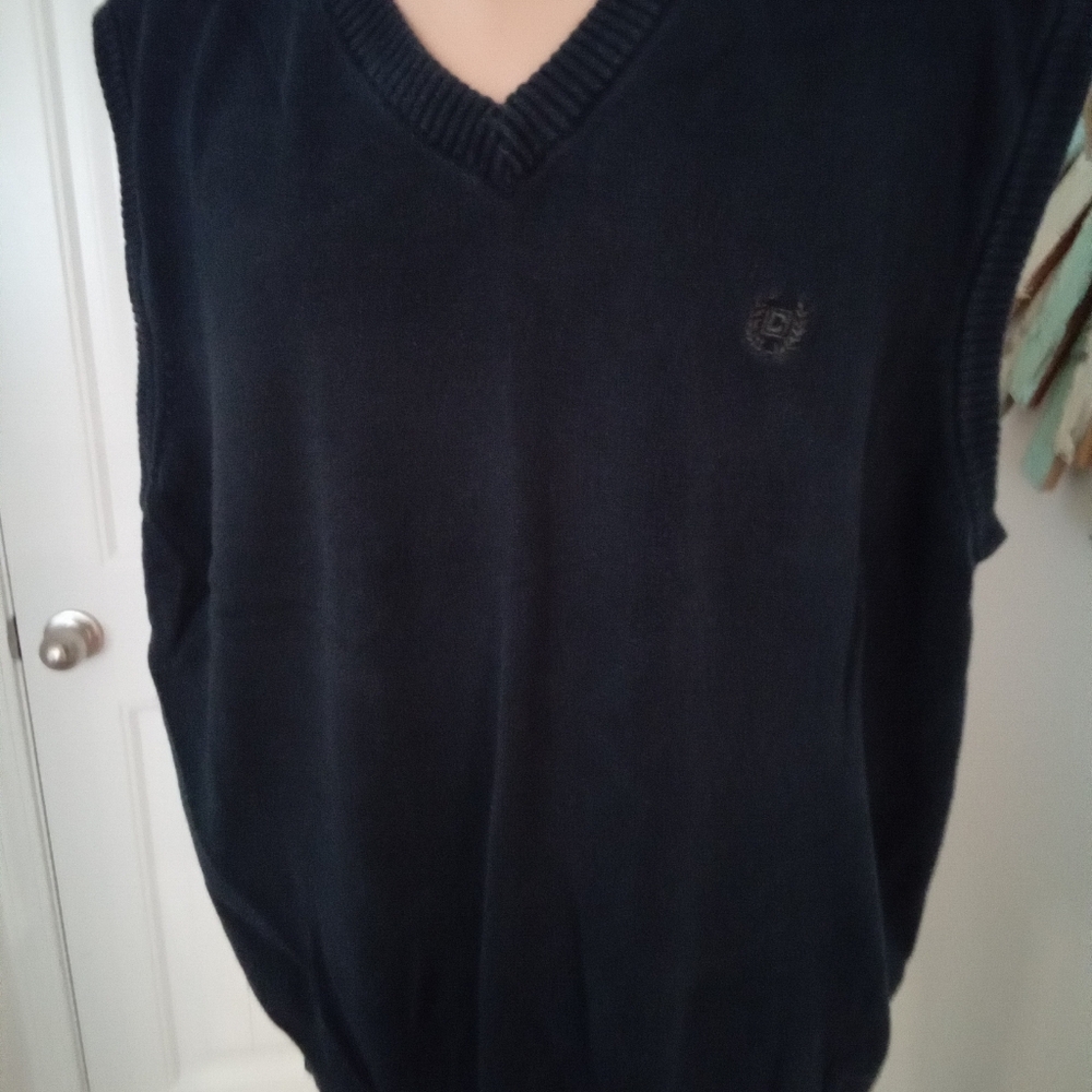Chaps Men's Size XLT Navy Blue Sleeveless Sweater Vest